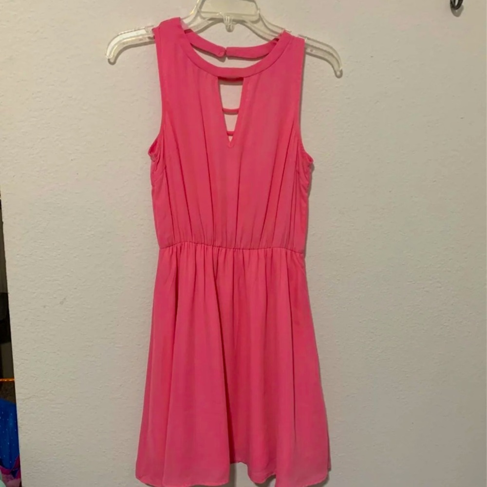 Hot Pink A-line Cocktail Dress